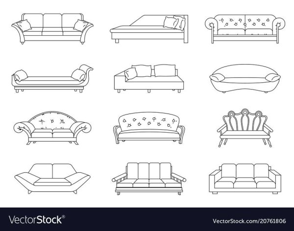 Лёгкий нарисованный диван