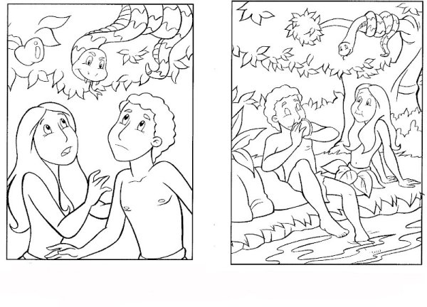 Грехопадение раскраска для детей