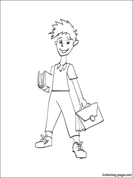 Мальчик школьник раскраска