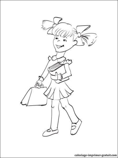 Раскраска девочка ученица