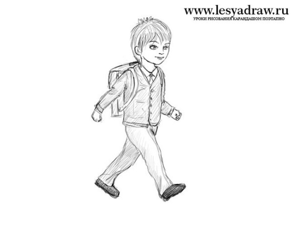 Школьник рисунок карандашом