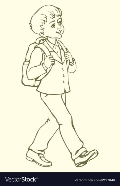 Раскраска мальчик с портфелем