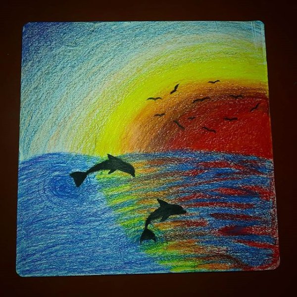 Рисование восковыми мелками