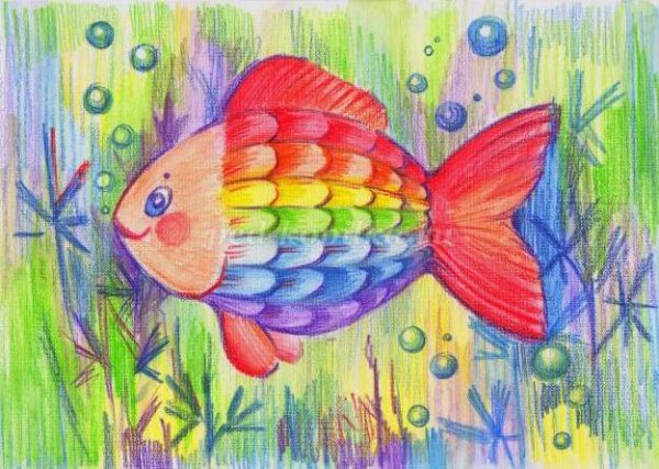 Рисунки цветными карандашами для детей