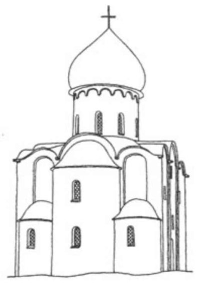 Поэтапное рисование церкви