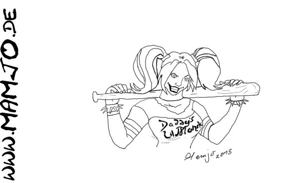 Рисунки для срисовки Харли Квинн карандашом раскраска