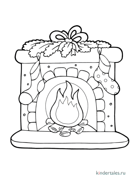 Новогодняя комната раскраска