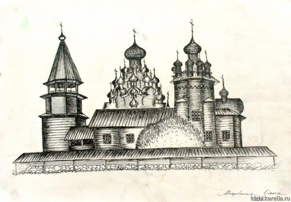 Преображенская Церковь Кижи Графика