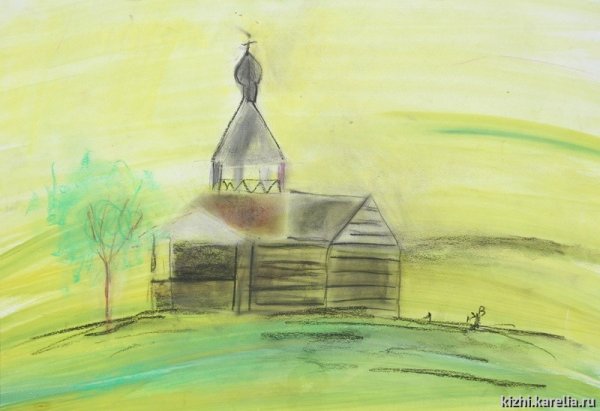 Кижи рисунок детский