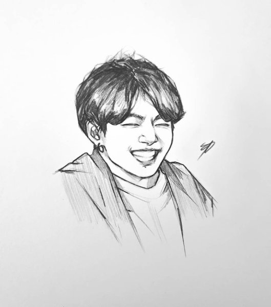 БТС рисунок лица Чонгука