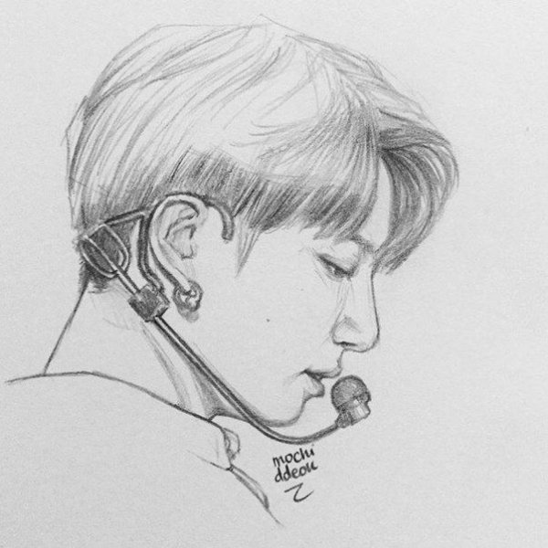 БТС Чонгук легкий рисунок