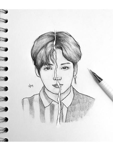 Нарисовать Чонгука из БТС