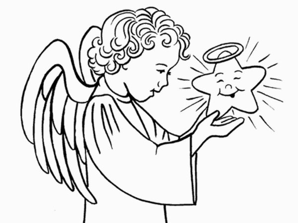 Ангел рисунок легкий