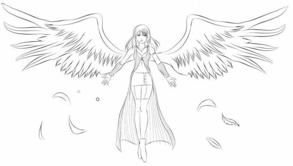 Ангел нарисовать карандашом