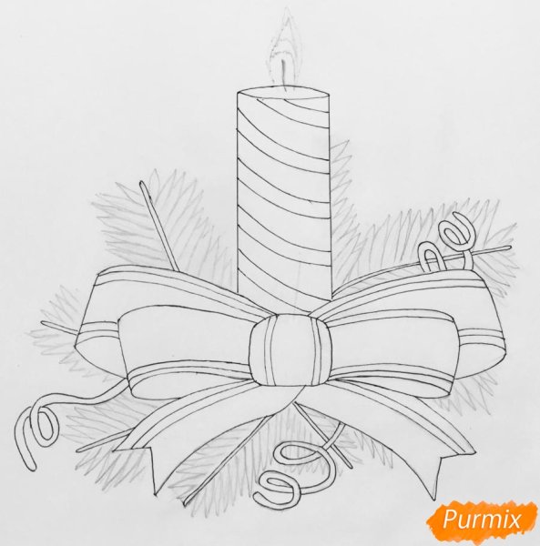 Новогодний натюрморт карандашом