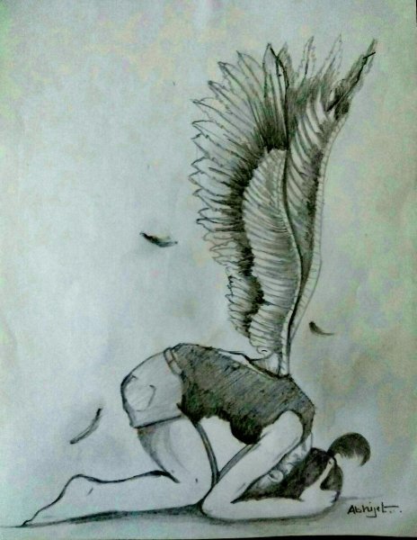 Падающий ангел эскиз