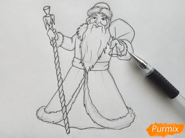 Посох Деда Мороза для рисования