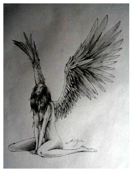 Ангел рисунок карандашом