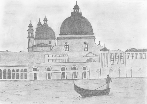 Старинный город рисунок легкий