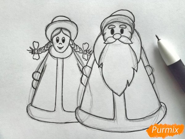Рисование Деда Мороза и Снегурочки