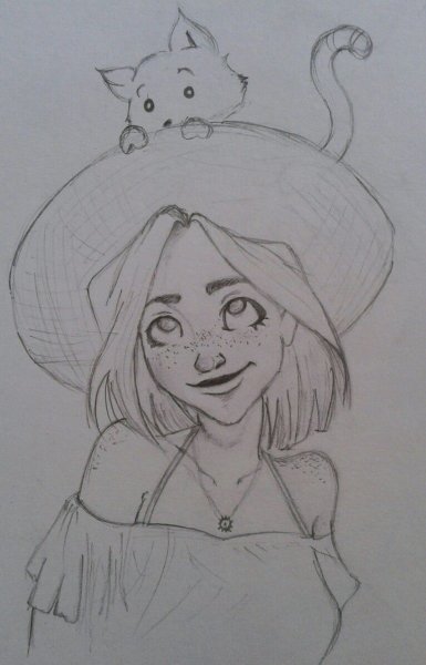 Милые девочки карандашом