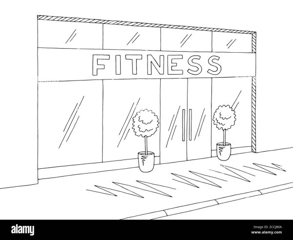 Спортзал рисунок карандашом