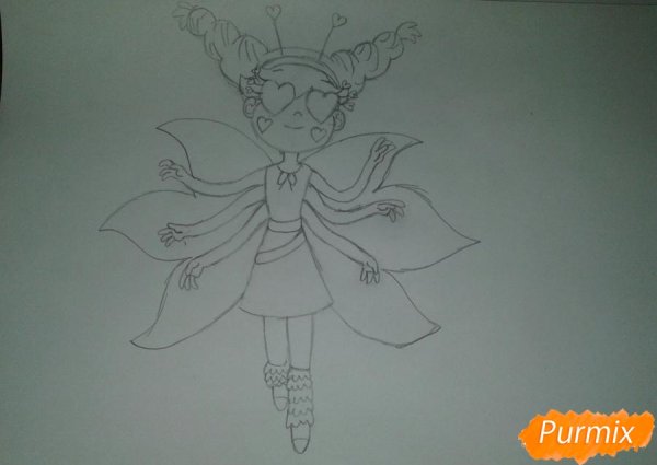 Звездочка Баттерфляй карандашом