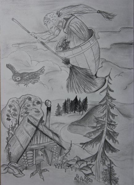 Баба Яга рисунок