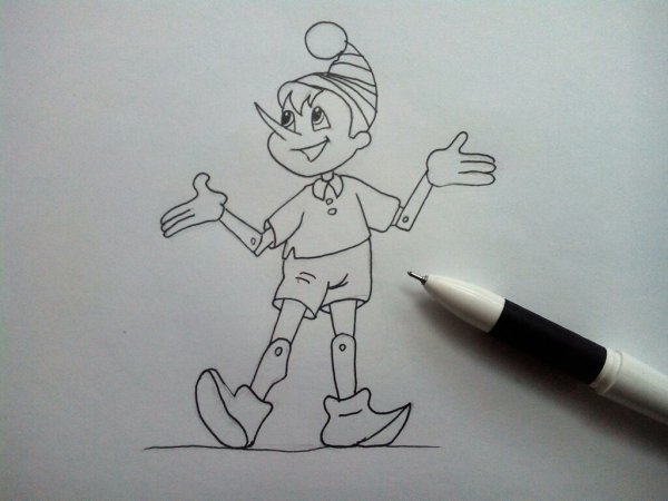 Буратино карандашом