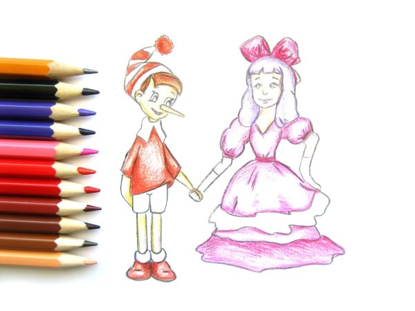 Сказочные герои карандашом