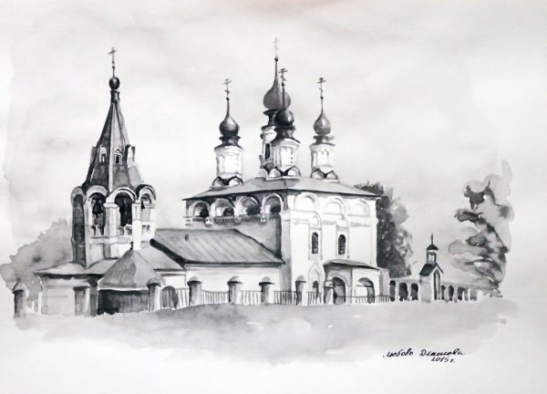 Великий Устюг Успенский собор набросок церкви