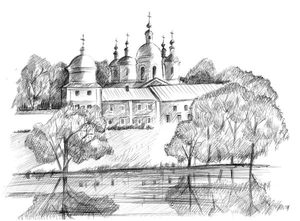 Монастырь карандашом