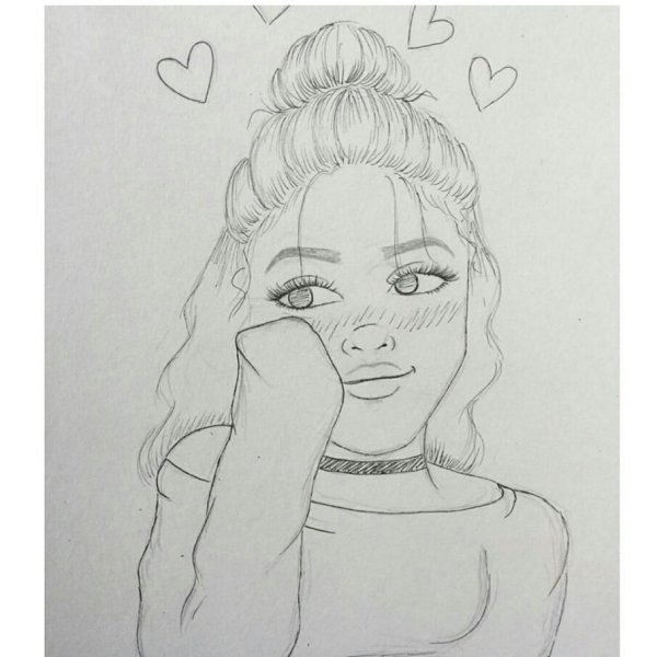 Рисунок девушки карандашом