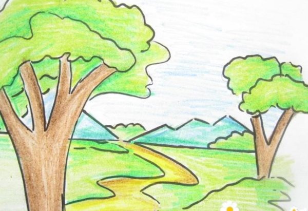 Красивый уголок природы рисунок