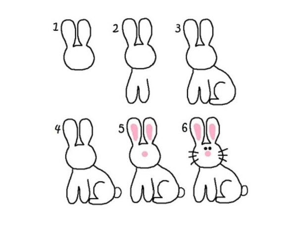 Поэтапное рисование зайца карандашом