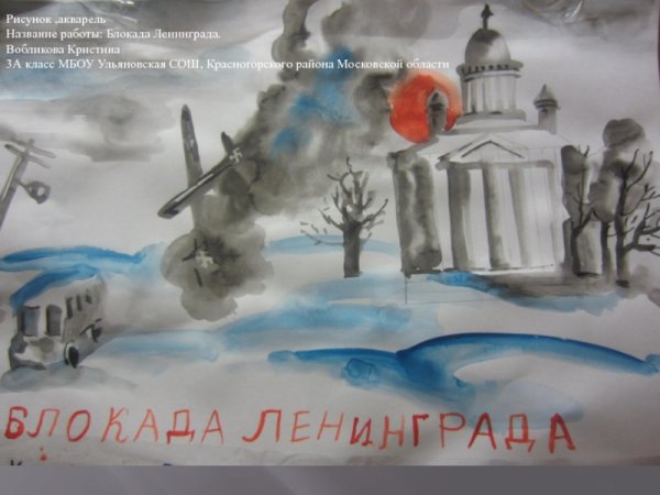 Название рисунков блокада Ленинграда