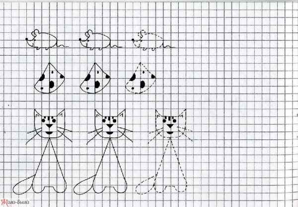 Рисование по клеткам карандашом