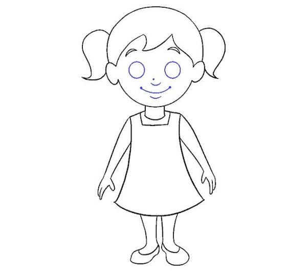 Пошаговое рисование девочки для детей