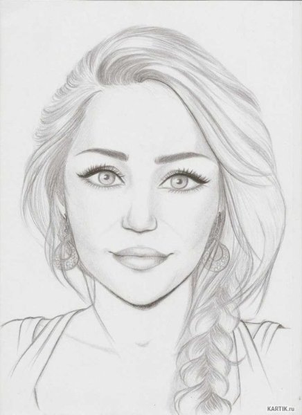 Портрет девушки карандашом