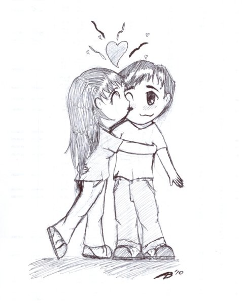 Рисунки для срисовки мальчик и девочка