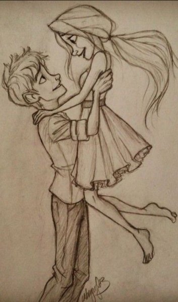 Аниме парочки карандашом