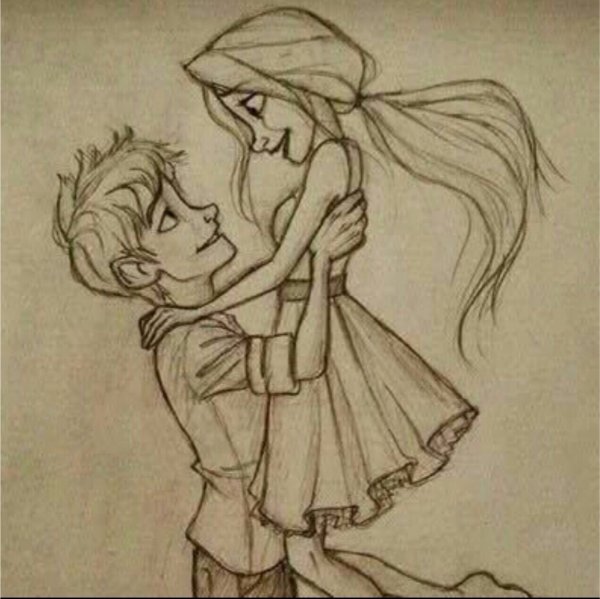 Аниме карандашом любовь