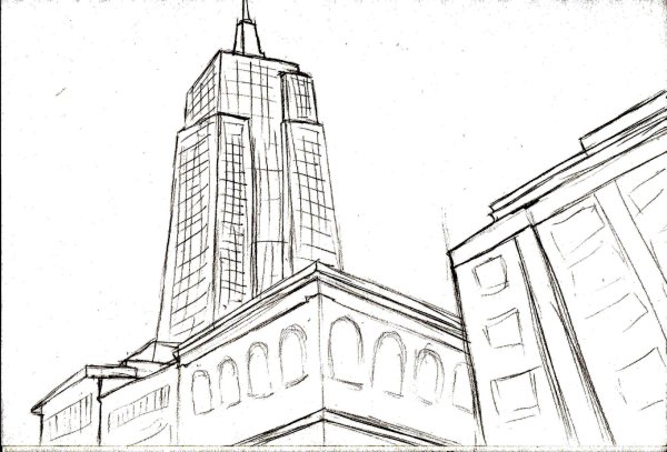 Эскиз здания в современном стиле