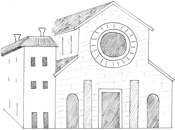 Дом снизу карандашом перспектива
