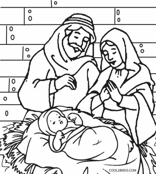 Раскраска рождение Иисуса