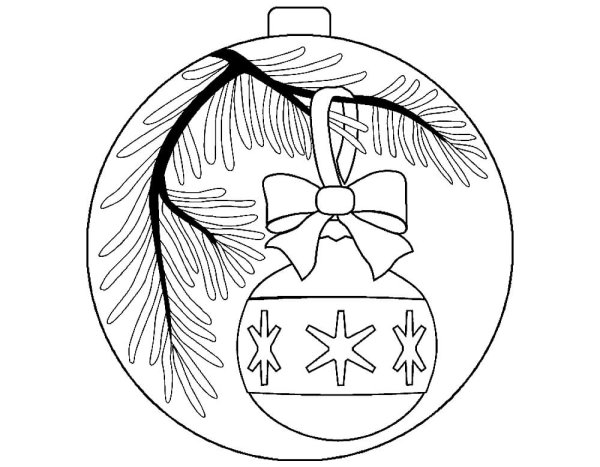 Новогодние шарики раскраска