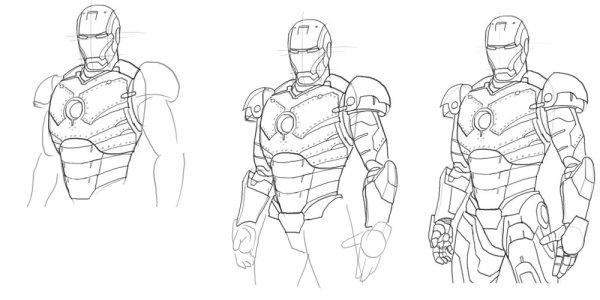 Железный человек карандашом