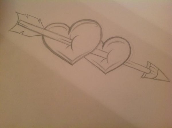 Лёгкие рисунки карандашом про любовь