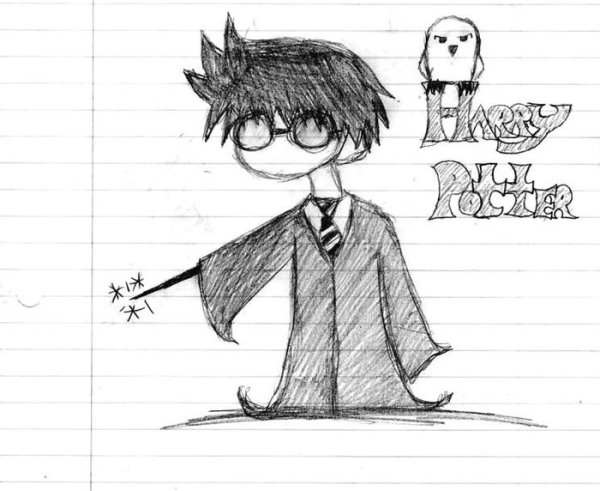 Гарри Поттер рисунок карандашом легкий для срисовки