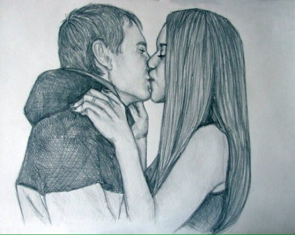 Объятия рисунок карандашом